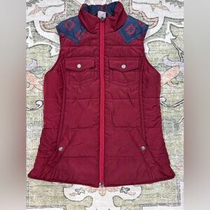 Ariat Burgundy and Navy Patterned Vest